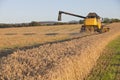 Harvesting combine in the field