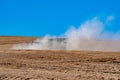 harvesting crops on palouse washington wheat fields in summer Royalty Free Stock Photo