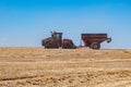 harvesting crops on palouse washington wheat fields in summer Royalty Free Stock Photo