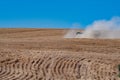 harvesting crops on palouse washington wheat fields in summer Royalty Free Stock Photo