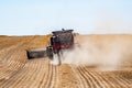 harvesting crops on palouse washington wheat fields in summer Royalty Free Stock Photo