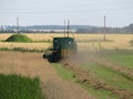 Harvesting grain crops in the field