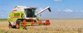 Harvesting grain in Groningen Royalty Free Stock Photo