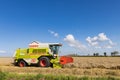 Harvesting grain in Groningen Royalty Free Stock Photo