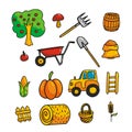 Harvesting icons set Royalty Free Stock Photo