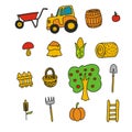 Harvesting icons set Royalty Free Stock Photo