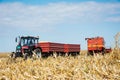 Harvesting machine working in the field. Royalty Free Stock Photo