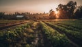 Harvesting the organic farm fresh autumn bounty at dusk generated by AI