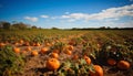 Harvesting organic pumpkin in vibrant autumn vegetable garden celebration generated by AI Royalty Free Stock Photo