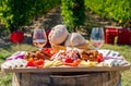 Harvesting season traditional Romanian food plate with cheese