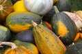 Harvesting in smallholder agriculture. The stalks and cobs of corn and pumpkins are collected and waiting to be processed Royalty Free Stock Photo