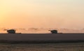 Harvesting at sunset