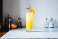 harvey wallbanger in tall glass, orange slice