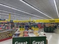 Harveys grocery store interior displays front of store