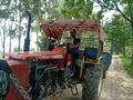 Haryana, India, Farmer on swaraj tractor