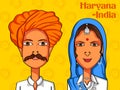Haryanvi Couple in traditional costume of Haryana, India Royalty Free Stock Photo