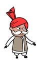 Haryanvi Old Man Expressionless Face Cartoon Royalty Free Stock Photo