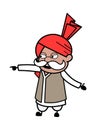 Haryanvi Old Man Pointing Finger Cartoon