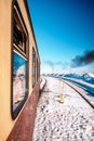 Harz national park Germany, historic steam train in the winter, Drei Annen Hohe, Germany,Steam locomotive of the Harzer Royalty Free Stock Photo