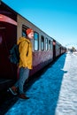 Harz national park Germany, historic steam train in the winter, Drei Annen Hohe, Germany,Steam locomotive of the Harzer Royalty Free Stock Photo