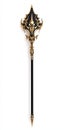 It has a simple yet powerful design, with an arrow pointing downwards in black and gold.