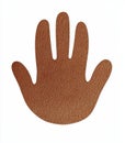 It has a top view and clip path, as well as a palm print shape on a white background.