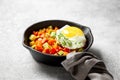 Hash breakfast with sweet potato Royalty Free Stock Photo