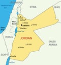 Hashemite Kingdom of Jordan - map - vector Royalty Free Stock Photo