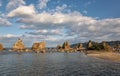 Hashigui-iwa Bridge Pillar Rocks at the Kushimoto. Wakayama prefecture. Honshu. Japan