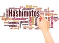 Hashimotos word cloud hand writing concept Royalty Free Stock Photo