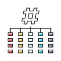 hashing algorithm color icon vector illustration