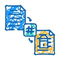 hashing algorithm icon doodle illustration