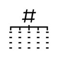 hashing algorithm glyph icon vector illustration Royalty Free Stock Photo