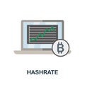 Hashrate flat icon. Colored sign from cryptocurrency collection. Creative Hashrate icon illustration for web design Royalty Free Stock Photo