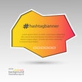 Hashtag banner abstract for background red-yellow and white vector