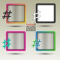 Hashtag banner abstract for background square transparent