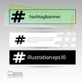 Hashtag banner rectangular for background black and multicolored transparent vector
