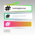 Hashtag banner rectangular for background red-yellow and green vector