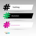 Hashtag banner rectangular for background white and black vector