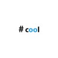 Hashtag cool. Simple inscription for print, label, emblem,T-shirt print graphics, posters.