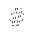 Hashtag hand drawn outline doodle icon. Royalty Free Stock Photo