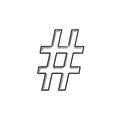 Hashtag hand drawn outline doodle icon. Royalty Free Stock Photo