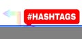 Spectral Mesh Gradient Turn Left Icon and hashtag Hashtags Chat Bubble with Shadow