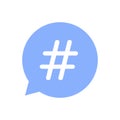 Hashtag icon in speech bubble Royalty Free Stock Photo