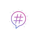 Hashtag, line icon
