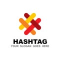 Hashtag logo icon design vector template Royalty Free Stock Photo