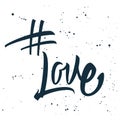 Hashtag love print for t-shirt