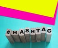 HASHTAG made with building blocks. Web searching concept Royalty Free Stock Photo