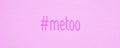 Hashtag metoo on pink leather texture background