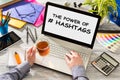 Hashtag post viral web network media tag business. Royalty Free Stock Photo